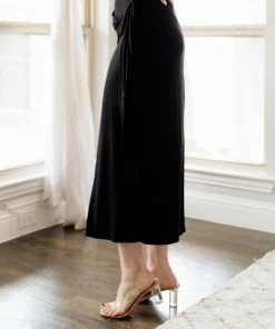 BT Let's Get Away Wrap Maxi Skirt - Black