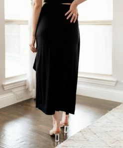 BT Let's Get Away Wrap Maxi Skirt - Black