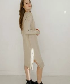 BT Milano Collared Neck Knit Midi Dress