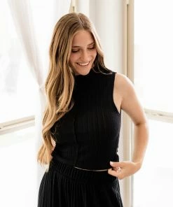 BT MADE IN THE USA Someday Soon Ribbed Tank Top - Black