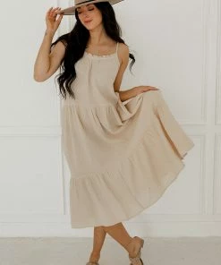 BT DRESSES Liliana Cotton Ruffle Tiered Midi Dress