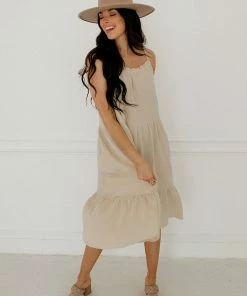 BT DRESSES Liliana Cotton Ruffle Tiered Midi Dress