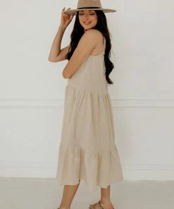 BT DRESSES Liliana Cotton Ruffle Tiered Midi Dress