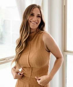 BT Someday Soon Ribbed Tank Top - Camel 15 BT Someday Soon Ribbed Tank Top - Camel