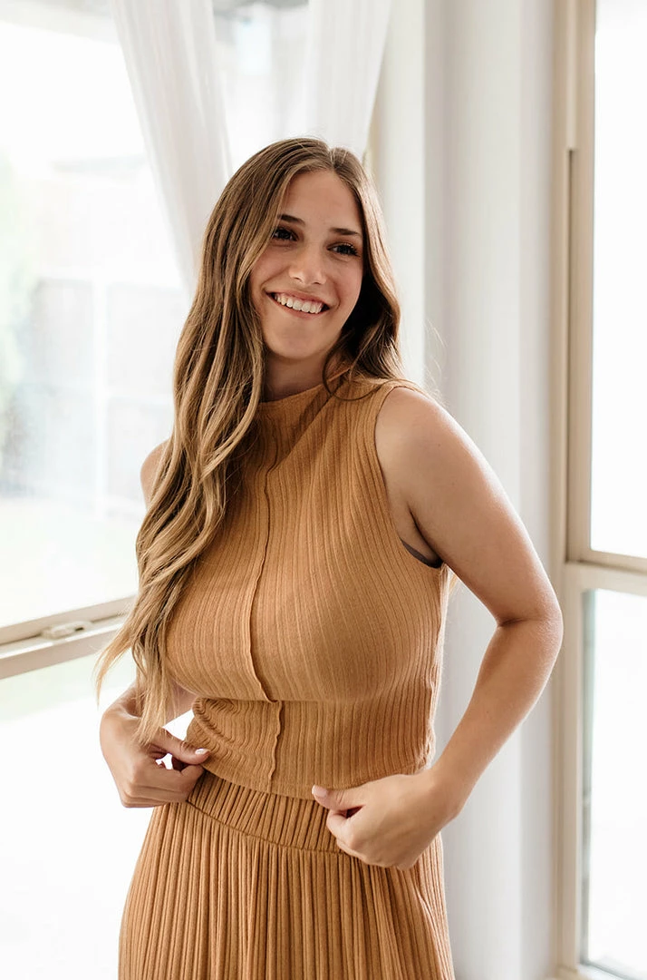 BT Someday Soon Ribbed Tank Top - Camel 5 BT Someday Soon Ribbed Tank Top - Camel