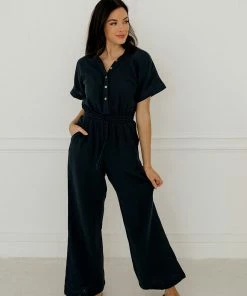 BT ROMPERS + JUMPSUITS Maisel Cotton Button Down Jumpsuit