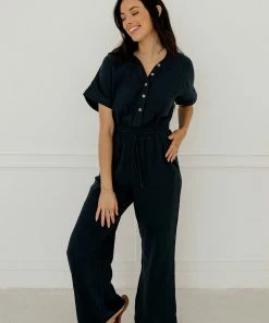BT ROMPERS + JUMPSUITS Maisel Cotton Button Down Jumpsuit