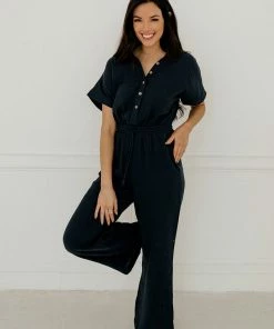 BT ROMPERS + JUMPSUITS Maisel Cotton Button Down Jumpsuit
