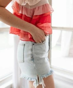 BT Mandy High Rise Distressed Denim Shorts BEST SELLERS