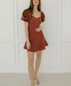 BT DRESSES Dawn Polka Dot Puff Sleeve Babydoll Dress