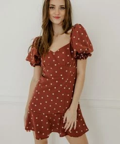 BT DRESSES Dawn Polka Dot Puff Sleeve Babydoll Dress