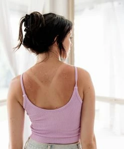 BT Sydney Ribbed Seamless Crop Tank - Lilac TOPS