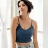 BT Sydney Ribbed Seamless Crop Tank - Steel Blue