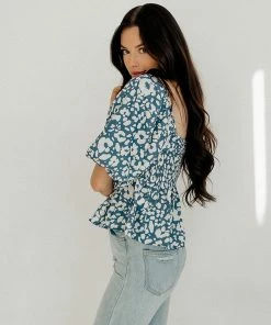 BT Zoey Cheetah Balloon Sleeve Smocked Top ANIMAL PRINT