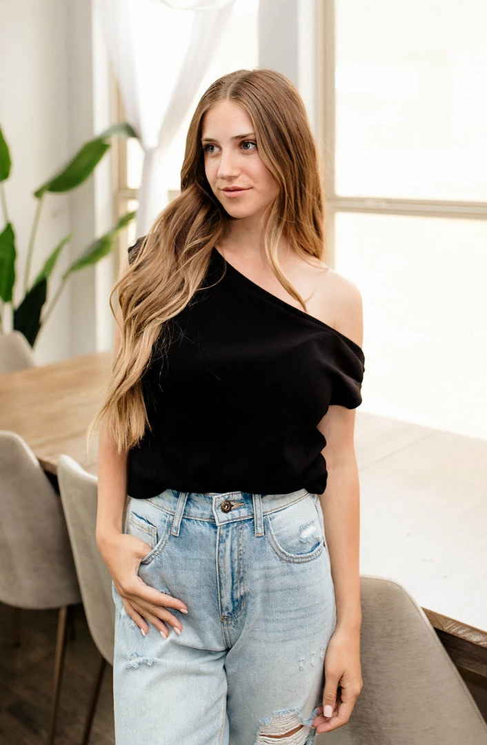 BT Good Times Draped Ribbed Knit Top - Black MADE IN THE USA 4 BT Good Times Draped Ribbed Knit Top - Black MADE IN THE USA