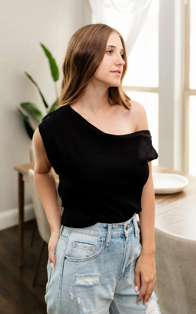 BT Good Times Draped Ribbed Knit Top - Black MADE IN THE USA 6 BT Good Times Draped Ribbed Knit Top - Black MADE IN THE USA