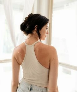 BT Tammy Ribbed Racerback Brami - Chalk TOPS