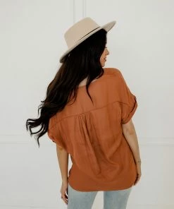 BT TOPS Haven Satin Blouse - Terracotta 14 BT TOPS Haven Satin Blouse - Terracotta
