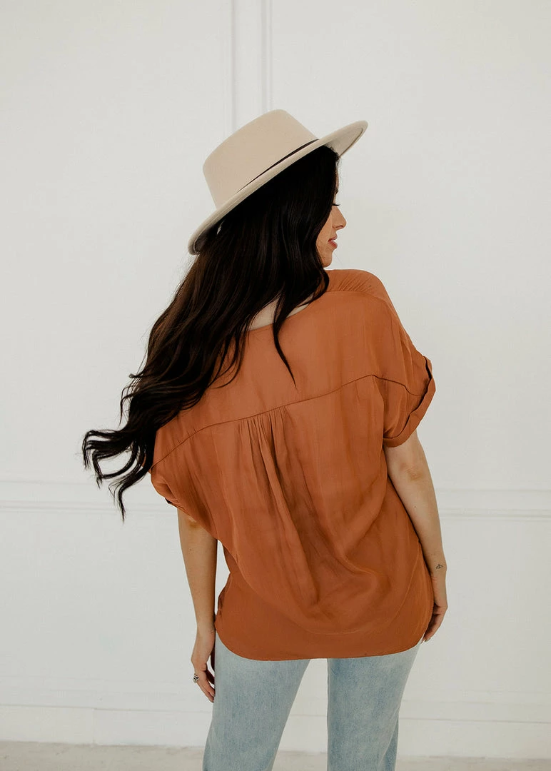 BT TOPS Haven Satin Blouse - Terracotta 6 BT TOPS Haven Satin Blouse - Terracotta