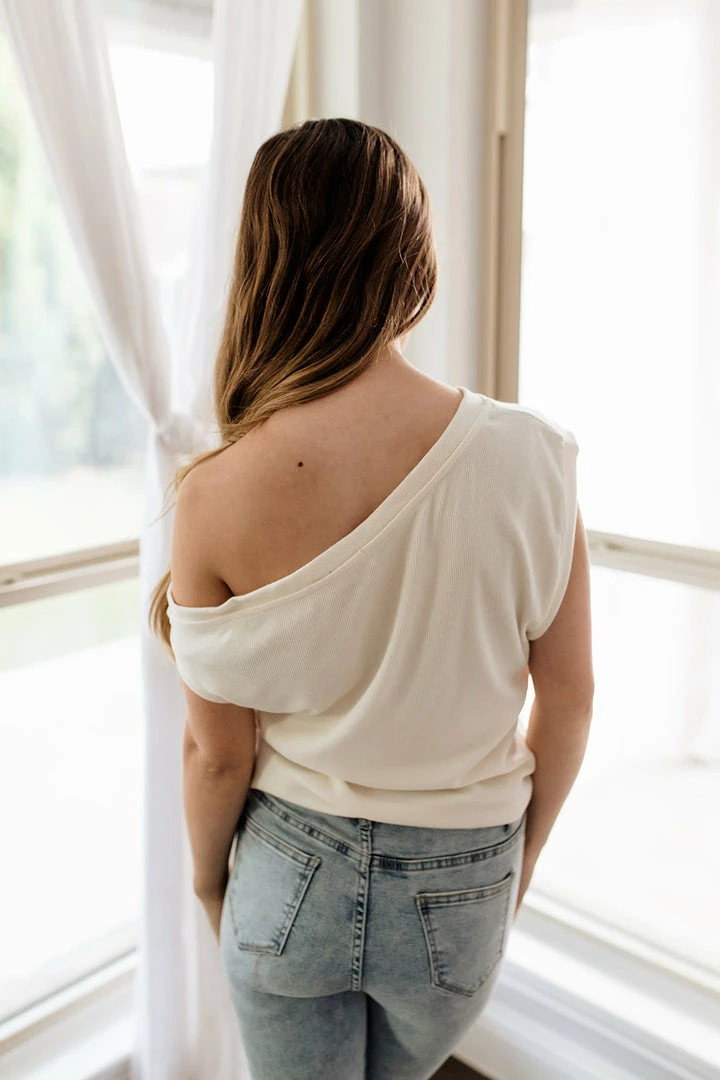 BT Good Times Draped Ribbed Knit Top - Cream 5 BT Good Times Draped Ribbed Knit Top - Cream