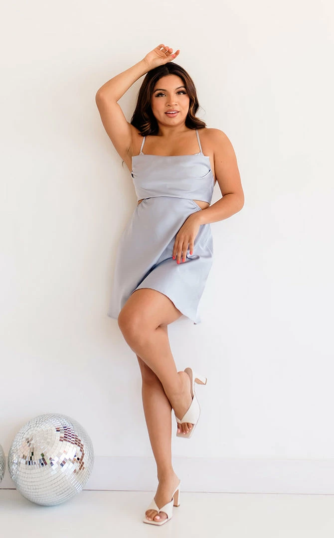 MABLE Tatiana Satin Cowl Neck Cutout Dress DRESSES 15 MABLE Tatiana Satin Cowl Neck Cutout Dress DRESSES