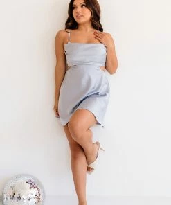 MABLE Tatiana Satin Cowl Neck Cutout Dress DRESSES 29 MABLE Tatiana Satin Cowl Neck Cutout Dress DRESSES