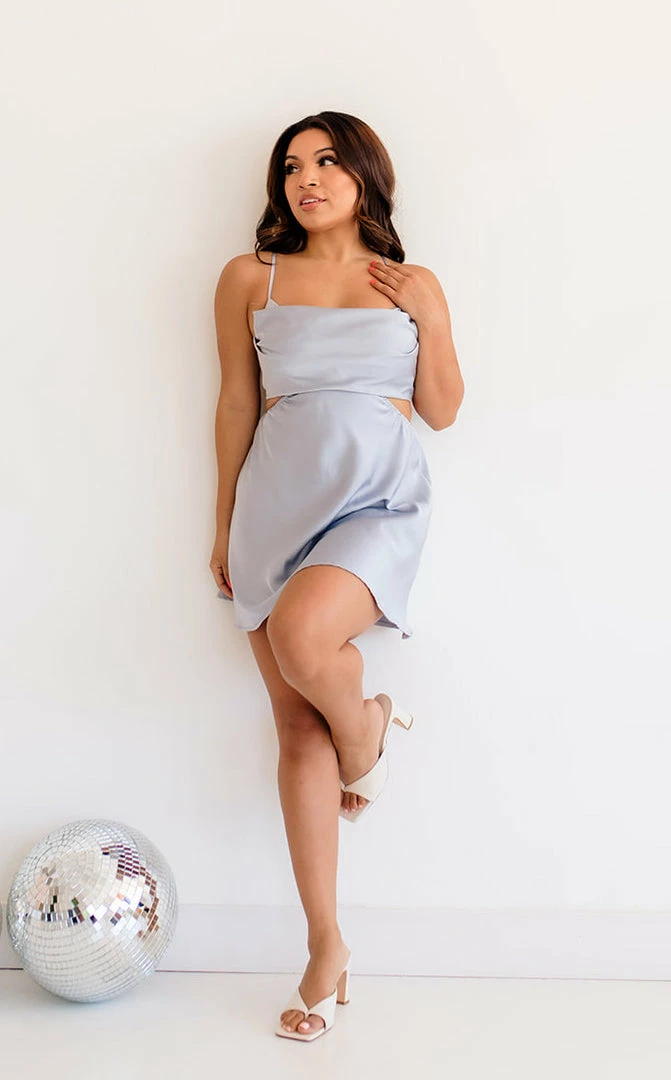 MABLE Tatiana Satin Cowl Neck Cutout Dress DRESSES 16 MABLE Tatiana Satin Cowl Neck Cutout Dress DRESSES