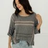 BT Tracey Cotton Blend Striped Knit Top TOPS