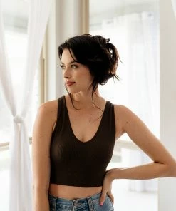 BT Meant To Be Ribbed Seamless Crop Top - Fudge