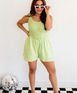 LE LIS Elenore Smocked Romper