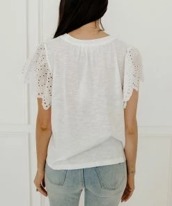 BT Skye Flutter Eyelet Sleeve Top BRIDAL