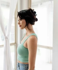 BT Always Lucky Seamless Crop Tank - Grass Green TOPS