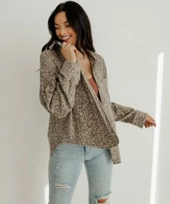 WL Unstoppable Corduroy Leopard Shacket - Mocha