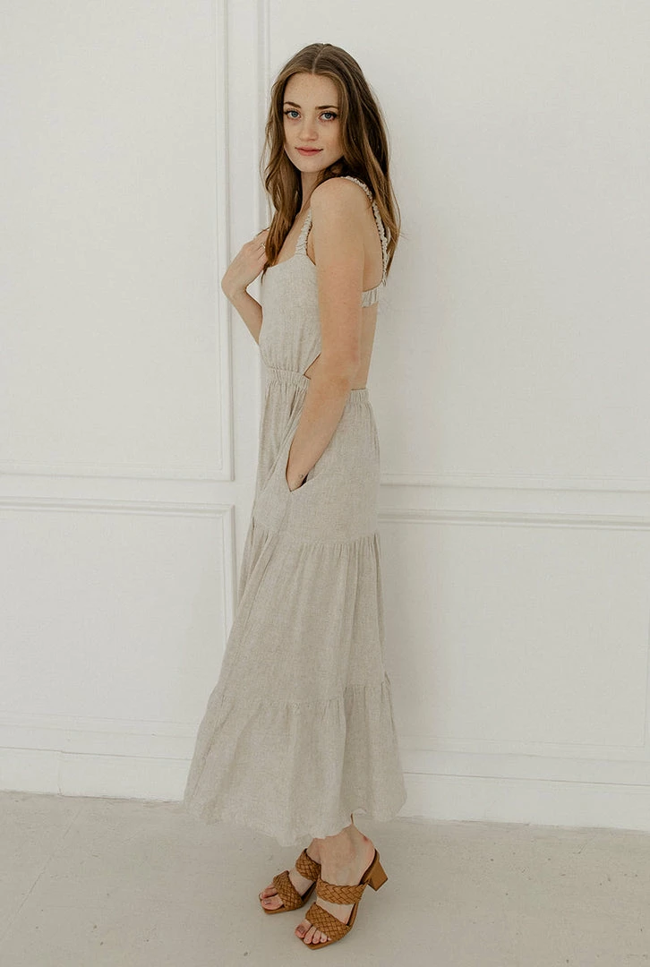 BT Celia Linen Open Back Midi Dress 10 BT Celia Linen Open Back Midi Dress