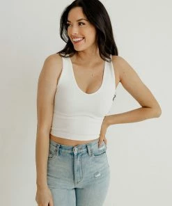 BT Weekender Seamless Crop Tank - White BRIDAL