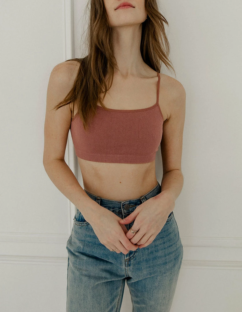 BT Halo Ribbed Seamless Bralette - Chestnut SEAMLESS BASICS 3 BT Halo Ribbed Seamless Bralette - Chestnut SEAMLESS BASICS