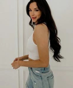 BT Olivia Henley Seamless Crop Tank - White BEST SELLERS