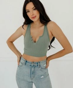 BT BEST SELLERS Olivia Henley Seamless Crop Tank - Sage