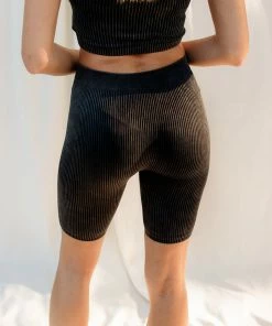 WL Form Ribbed Biker Shorts - Charcoal BOTTOMS