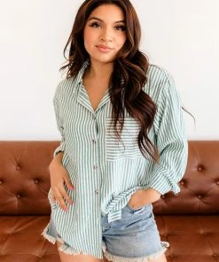 BT Vincent Striped Button Down Top TOPS