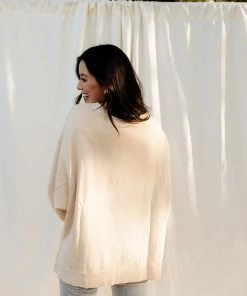 BT TOPS Sunday Cotton Blend Sweatshirt - Sand