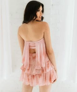 MUSTARD SEED Aimee Tie Dye Ruffle Romper - Pink