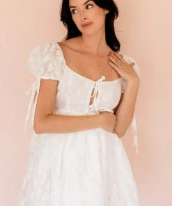 MABLE Margarita Blanca Tie Front Babydoll Dress DRESSES