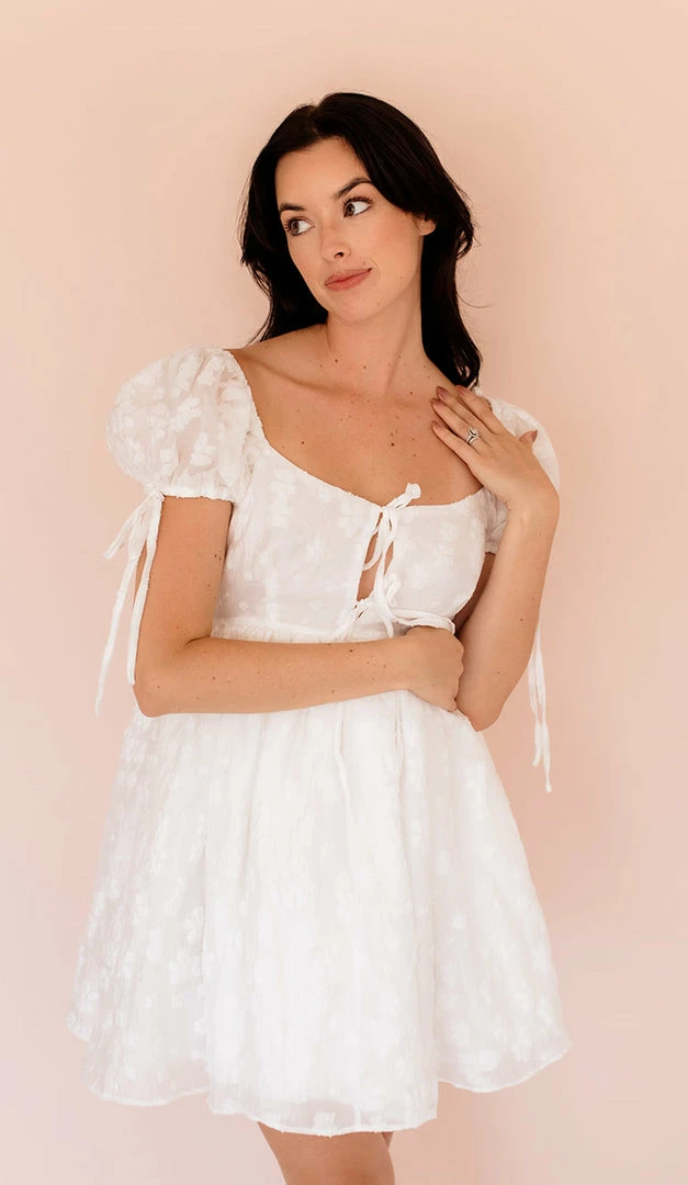 MABLE Margarita Blanca Tie Front Babydoll Dress DRESSES 3 MABLE Margarita Blanca Tie Front Babydoll Dress DRESSES