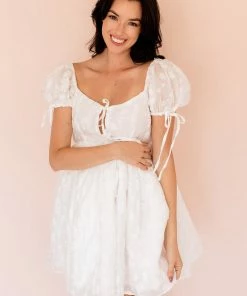 MABLE Margarita Blanca Tie Front Babydoll Dress DRESSES 15 MABLE Margarita Blanca Tie Front Babydoll Dress DRESSES