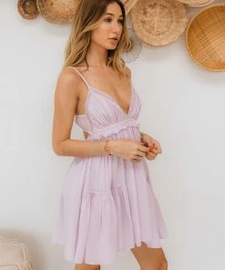 LE LIS BEST SELLERS Gracie Cotton Babydoll Dress - Lavender