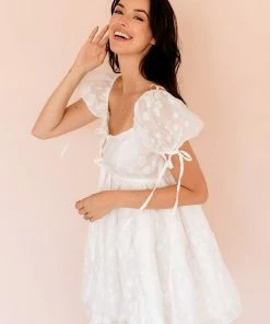 MABLE Margarita Blanca Tie Front Babydoll Dress DRESSES 16 MABLE Margarita Blanca Tie Front Babydoll Dress DRESSES