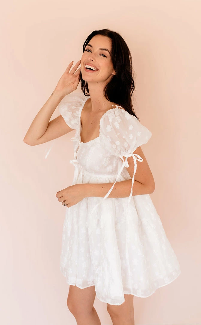 MABLE Margarita Blanca Tie Front Babydoll Dress DRESSES 9 MABLE Margarita Blanca Tie Front Babydoll Dress DRESSES