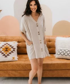 BT DRESSES Jane Linen Button Down Dress