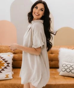 BT DRESSES Jane Linen Button Down Dress